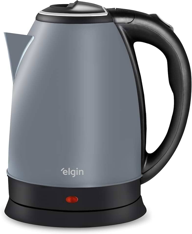 Chaleira Elétrica Inox Elgin - Jarra sem Fio 2 Litros Desligamento Automático Cinza Lunar 220V