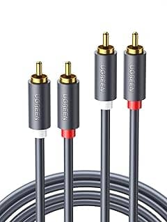 UGREEN Cabo RCA Estéreo - 2RCA Macho para Macho, Cabo de Alto-Falante para Home Theater, 1M