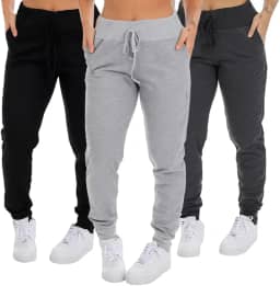 Kit 3 Calça Moletom Com Bolso Jogger Feminina Adulto