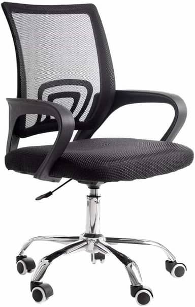 Cadeira de Escritório Secretária Base Cromada com Rodinha Fortt Rio Preta - Csf02-p