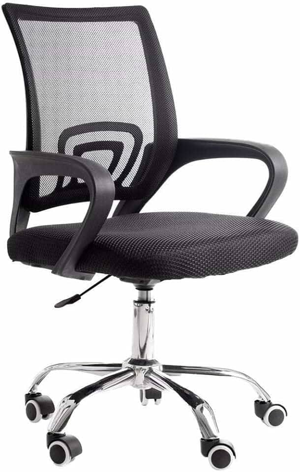 Cadeira de Escritório Secretária Base Cromada com Rodinha Fortt Rio Preta - Csf02-p