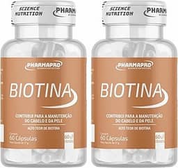 Kit 2x Biotina Pura 60 Capsulas Vitamina B7 Cabelo Pele Unha Vitamina Para Homens e Mulheres Firmeza Importada Original