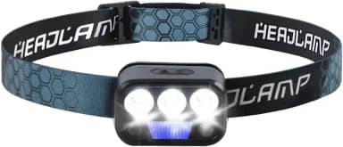 Lanterna Cabeça, Luz de Cabeça LED com Brilho de 400-500 Lúmens, Lanterna de Cabeça Recarregavel, Sensor de Movimento, Seis Modos de Luz