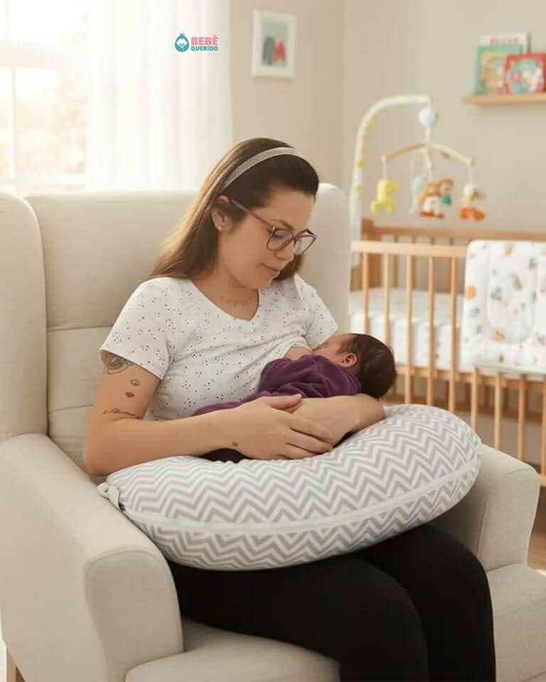 ALMOFADA DE AMAMENTAR CHEVRON CINZA - BEM FIRME!!!! BEBÊ QUERIDO