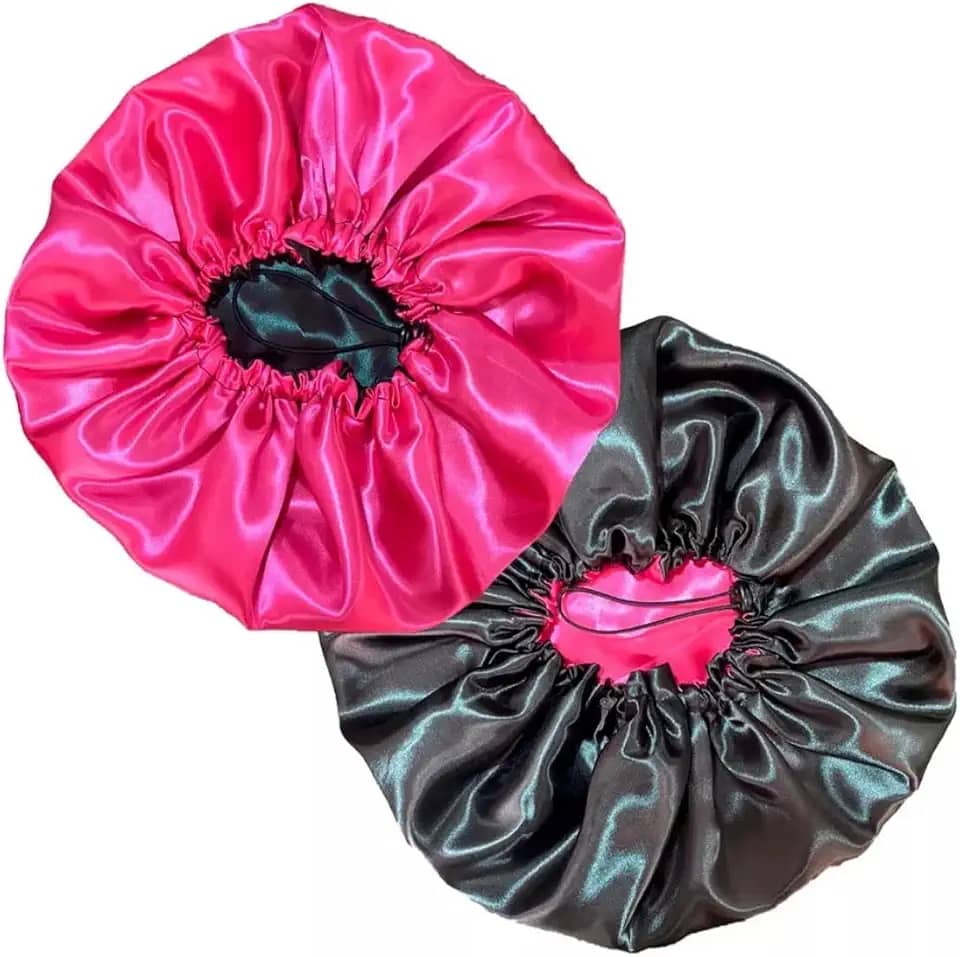 Touca Toca de Cetim Luxo Dupla Face - Antifrizz, Proteção Noturna para Cabelos - Regulagem Perfeita - Cor enviada de forma Aleatória