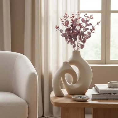 Vasos Decorativos De Cerâmica Entrelaçados (02 Ninho)