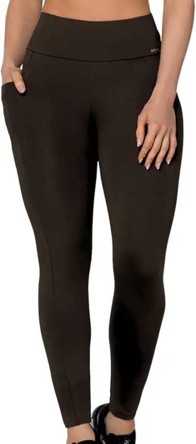 Calça Legging com Recorte e Bolso Unilateral Fitness Academia Selene Adulto