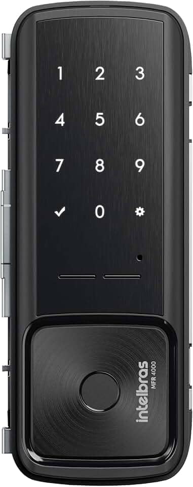 Fechadura Inteligente de Sobrepor Para Portas de Vidro MFR 4000 Preto Intelbras