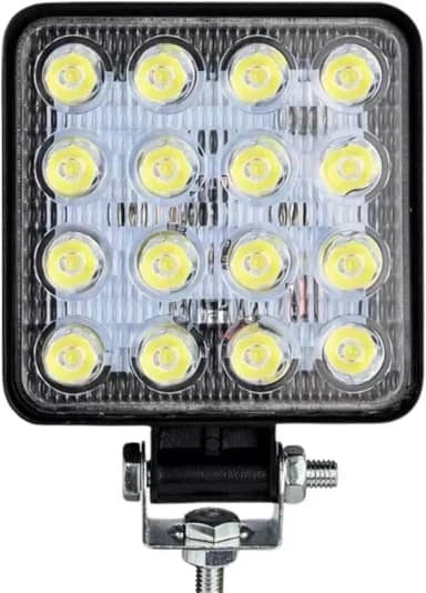 FAROL AUXILIAR LED MILHA 48W QUADRADO 11CM 12/24V 6000K