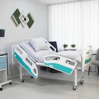 Cama Hospitalar Motorizada Com Colchão D33 5 Movimentos Altura Fixa Luxo Com Grade Reforçada