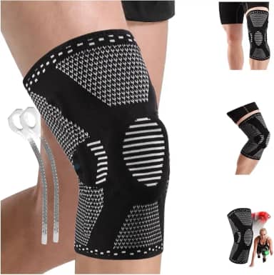 Kit 2 Joelheira de Compressão Ortopédica,Material de Látex e Náilon, Adequado para Corrida, Ciclismo, Vôlei e Basquete, para Proteção e Recuperação do Joelho (Médio)