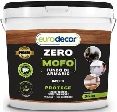Verniz Euro Decor Zero Mofo Fundo de Armário 3.6L Parede e Teto de Banheiro