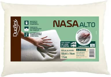 Duoflex Nasa Alto Capa Para fronha 50 cm x 70 cmx17 cm
