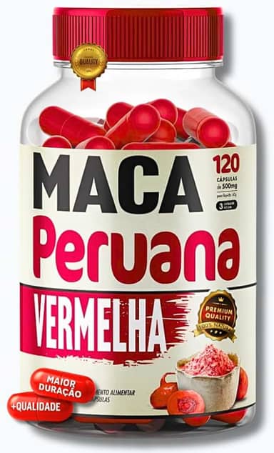 Maca Peruana Vermelha Premium 120 Cápsulas 500mg [LONGA DURAÇÃO]