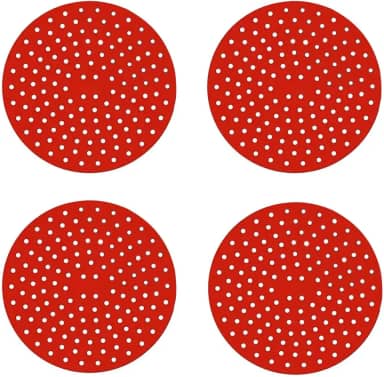 Kit com 4 Almofada de Silicone Para Fogão de Indução Protetor de Boca Cooktop Indução (Vermelho)