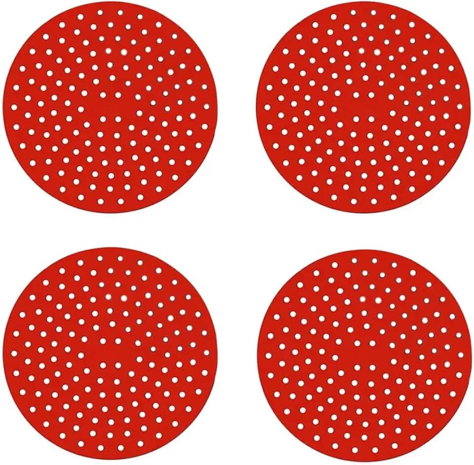 Kit com 4 Almofada de Silicone Para Fogão de Indução Protetor de Boca Cooktop Indução (Vermelho)