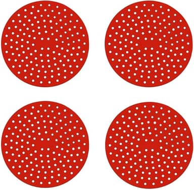 Kit com 4 Almofada de Silicone Para Fogão de Indução Protetor de Boca Cooktop Indução (Vermelho)