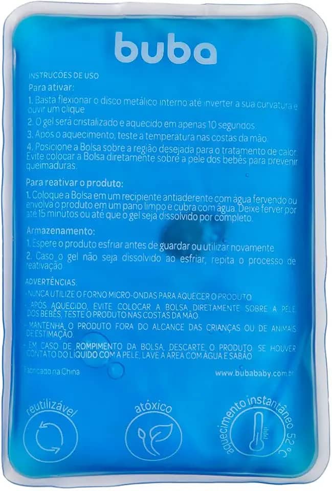 Bolsa Térmica Gel Instantânea Alívio Cólicas Dores Bebê