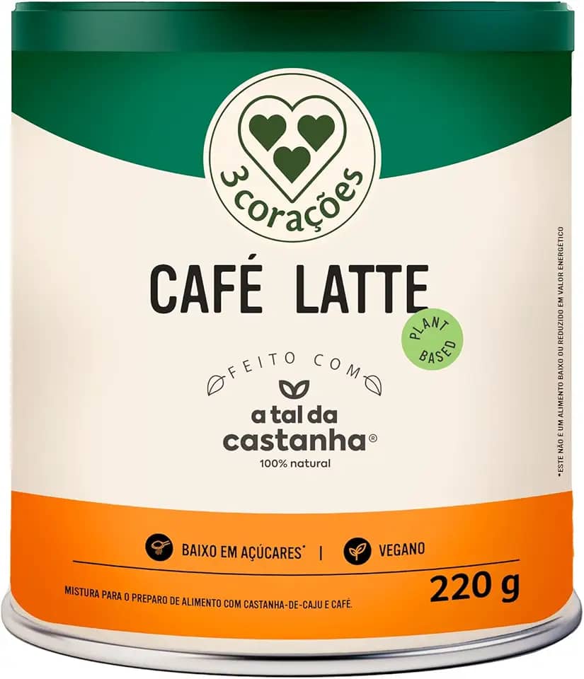 3 Corações Bebida Vegetal Café Latte A Tal da Castanha, Lata 220g