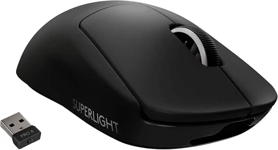 Mouse Gamer Sem Fio Logitech G PRO X SUPERLIGHT com Tecnologia LIGHTSPEED, Ultraleve 63g, 5 Botões Programáveis, Sensor HERO 25K e Bateria Recarregável - Compatível com POWERPLAY - Preto