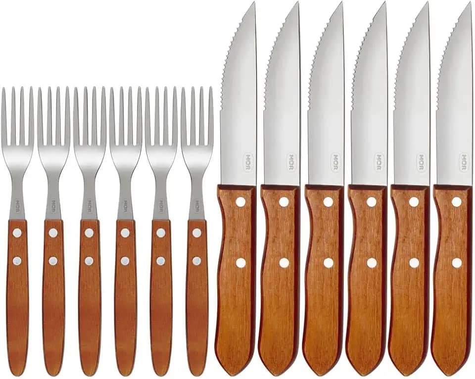 Mor - Conjunto Churrasco Garfo e Faca 12 Peças