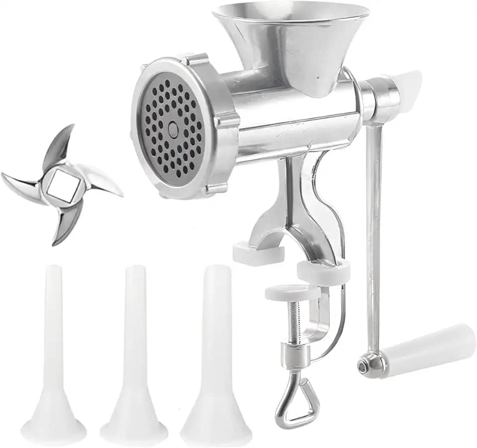 Moedor Picador de Carne N10 Manual Alumínio Máquina de Fazer Linguiça Hambúrguer Artesanal(Nenhum)