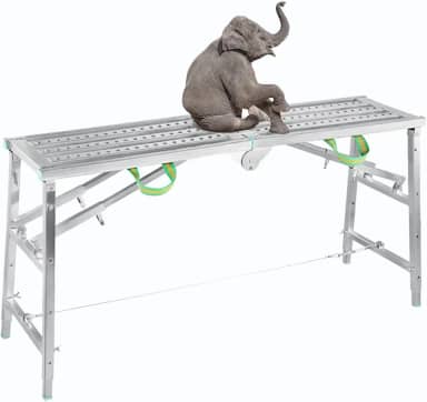 Equipamento de andaimes, escadas de degrau, andaimes dobráveis portáteis multiuso plataforma de trabalho andaime torre banco de escada de altura ajustável, soldagem de aço galvanizado, carga máxima de 362 kg