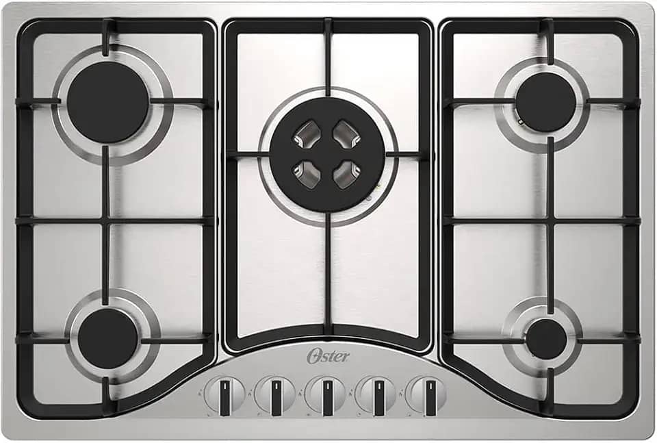 Cooktop Semiprofissional Oster, a Gás, 5 bocas, Inox, Bivolt, OTOP701