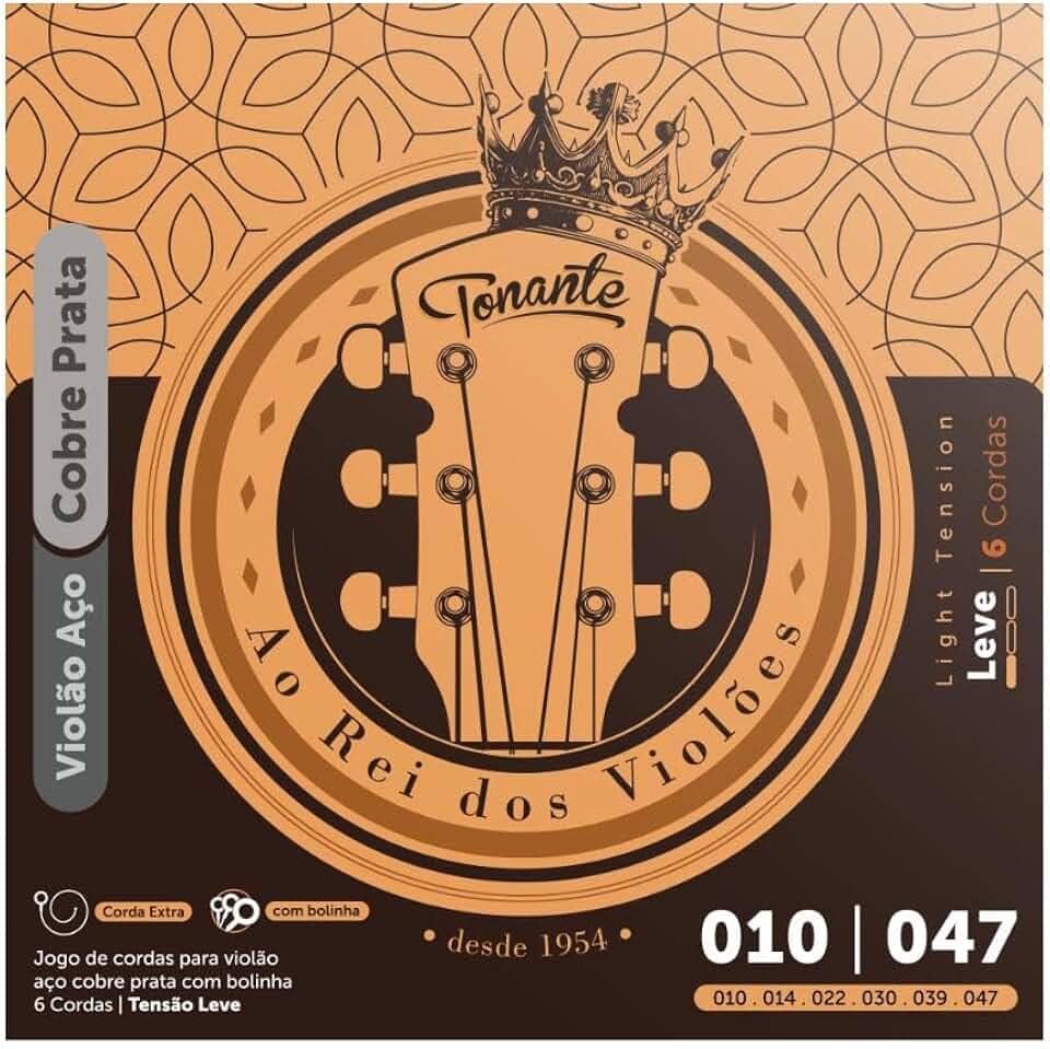 ENCORDOAMENTO 010 AÇO COBRE PRATA C/BOLINHA P/VIOLÃO .010 - .047 – RVVA10SP