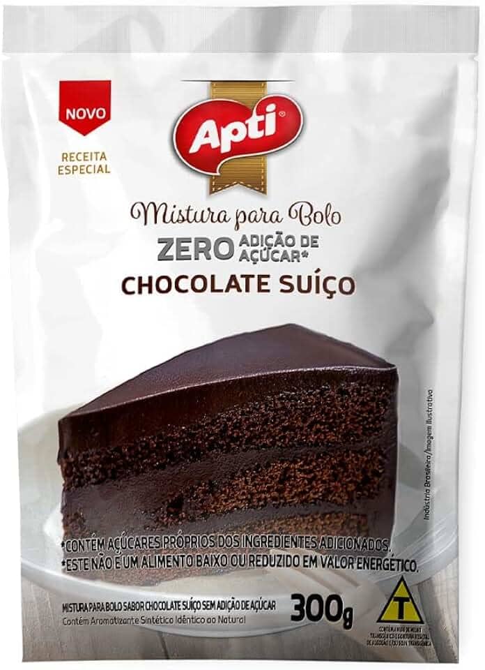 Mistura para bolo de Chocolate Suiço Zero Açúcar
