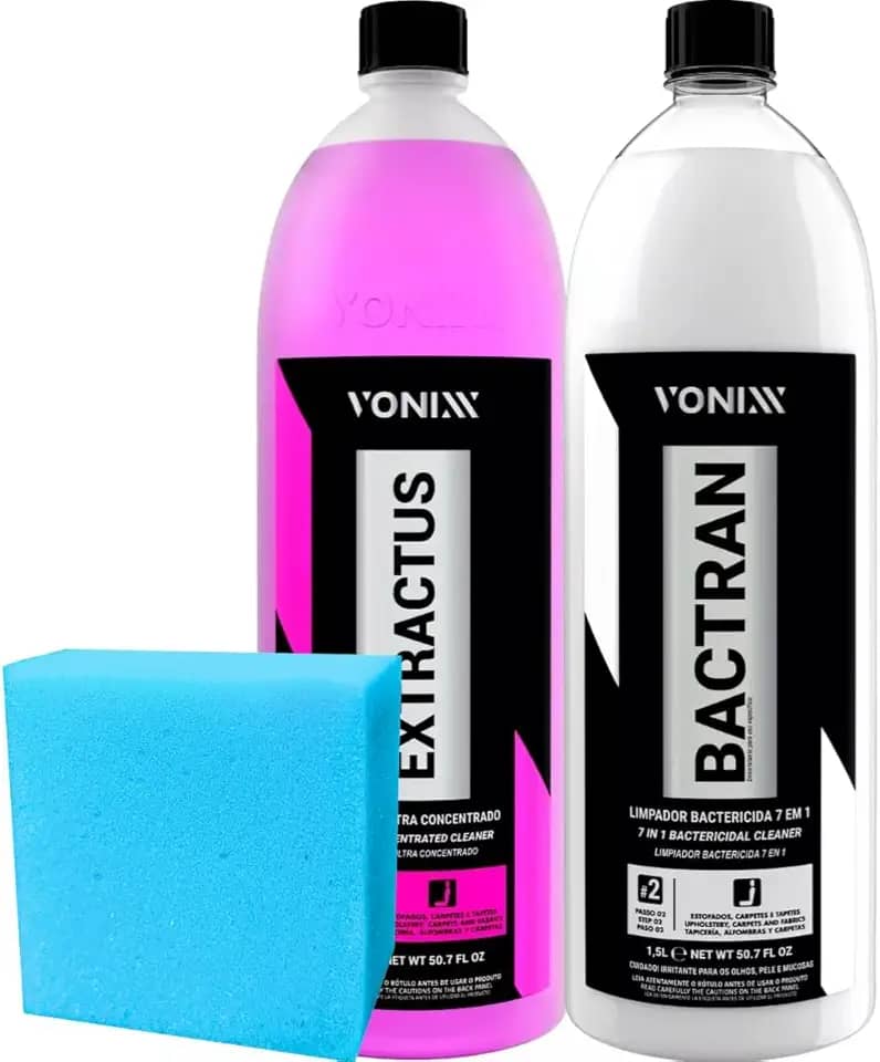 Kit Produto Para Extratora Limpa Sofa Estofado Colchão Bactran Extractus 1,5l Vonixx