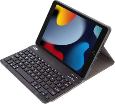 WB Capa com teclado para iPad 7/8 e 9ª gen 10.2" Polegadas Couro Preto com duração de até 35 horas de bateria