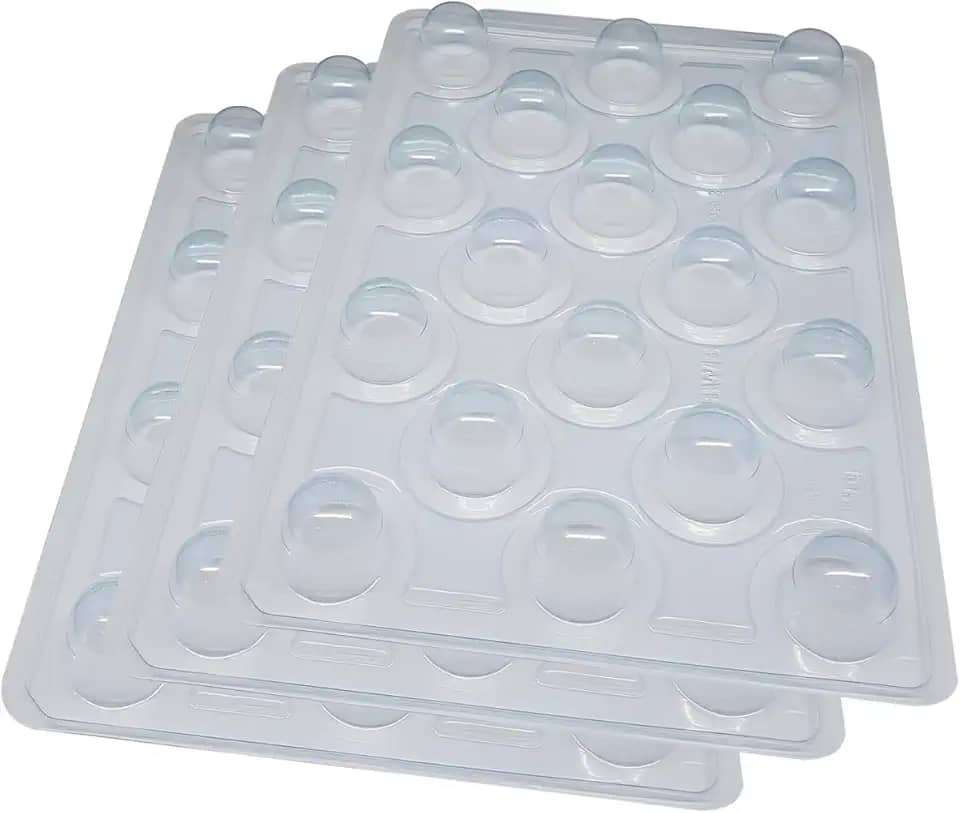 Kit 3 Formas Silicone Mini Trufa 3 Partes BWB SP 813 30g 18 Cavidades