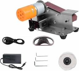 Mini Lixadeira Elétrica De Cinta Bancada Compacta Com10 Cintas