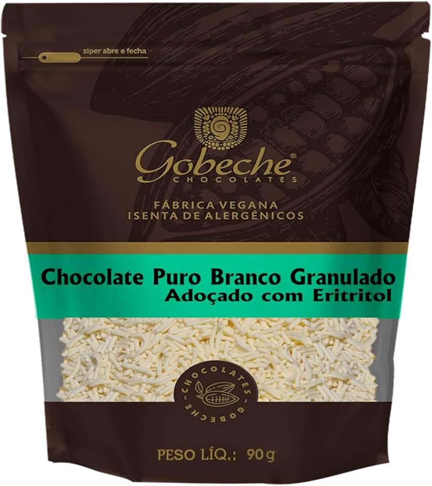 Chocolate Puro Branco Granulado Gobeche - Adoçado com Eritritol - 90g