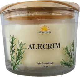 Vela Aromática Artesanal, 9 Fragrâncias Disponíveis, Baunilha, Capim Limão, Lavanda, Bamboo, Alecrim (Alecrim)