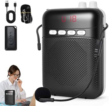 Amplificador de Voz, Microfone Professor, Amplificador de Voz para Professor, com Microfone e Rádio Fm