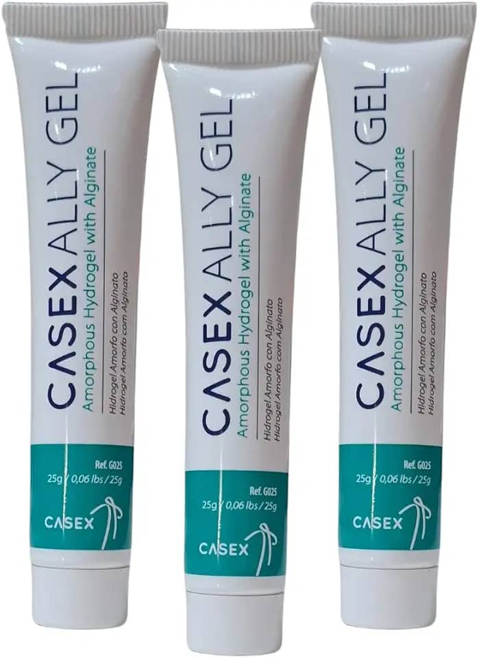 Pomada Ally Gel Hidrogel Casex 25g | 3 Unidades – Tratamento de Feridas, Úlceras, Cortes, Abrasões e Queimaduras