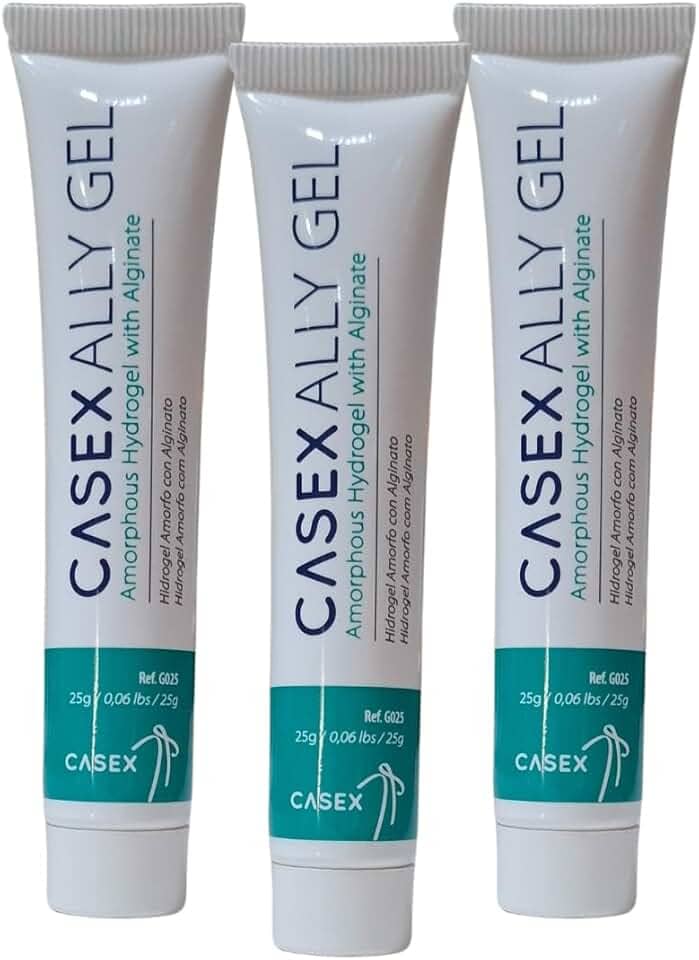 Pomada Ally Gel Hidrogel Casex 25g | 3 Unidades – Tratamento de Feridas, Úlceras, Cortes, Abrasões e Queimaduras