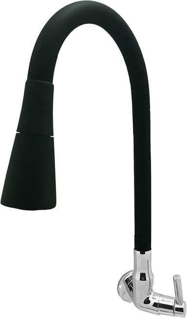 Torneira Gourmet Cozinha Flexível Cone 2 Jatos Preto Parede C51
