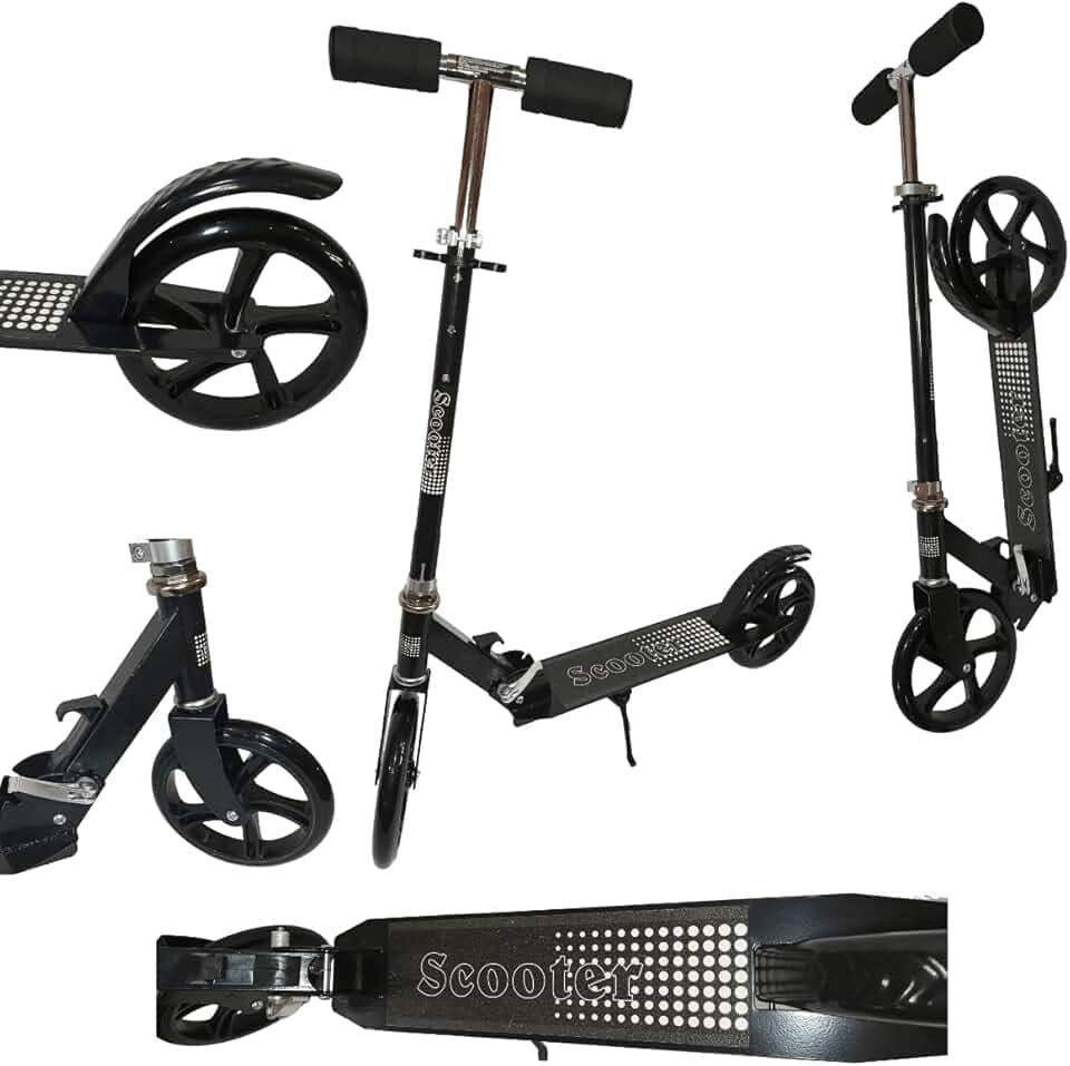 Patinete Adulto Juvenil Scooter 2 Rodas Até 100 Kg Criança Adolescente Dobravél Resistente Portátil - Preto