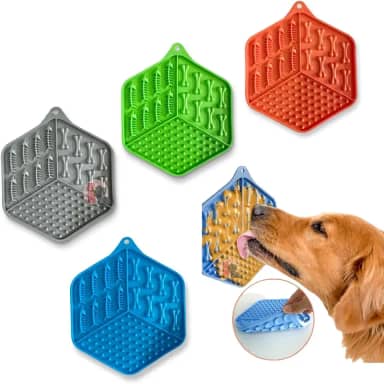 Comedouro Ventosa Tapete De Lamber Para Cães E Gatos Pet Silicone 2D (Cinza)