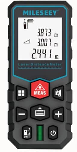 Trena Laser Digital Profissional, Fita Métrica Digital a Laser, Medidor Digital de Distância, Medidor de Área, Medidor de Volume, Medidor de Ângulos e Nível. Modelos 50 metros