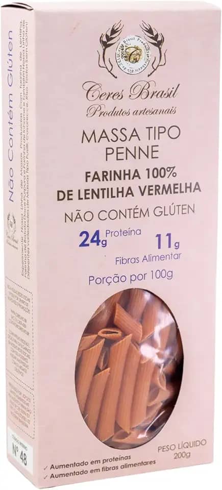 Macarrão Penne de Lentilha Vermelha Sem Glúten Ceres 200g