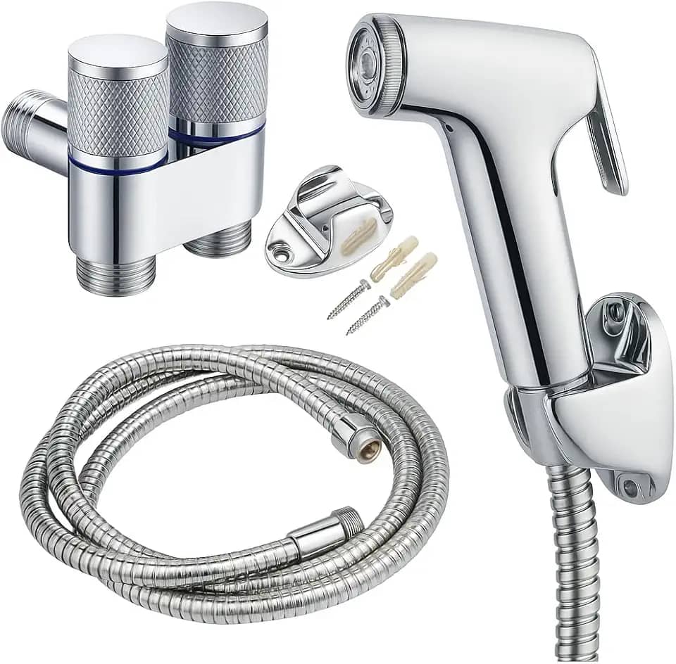 Kit Ducha Higiênica Registro Com Dupla Saída De Água Inox