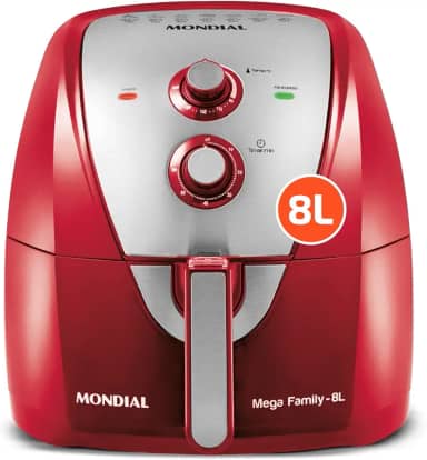 Fritadeira Sem Óleo Air Fryer 8L, Mondial, Vermelho/Inox, 1900W, 220V - AFN-80-RI