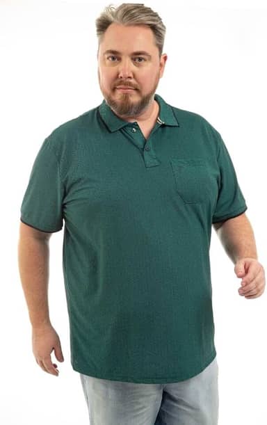 Polo Masculina Bolso Manga Curta Piquet Algodão Conforto Estilo Casual Resistente