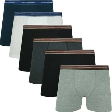 Kit 6 Cueca Boxer Lupo Algodão Hipoalergênica Masculina Adulto