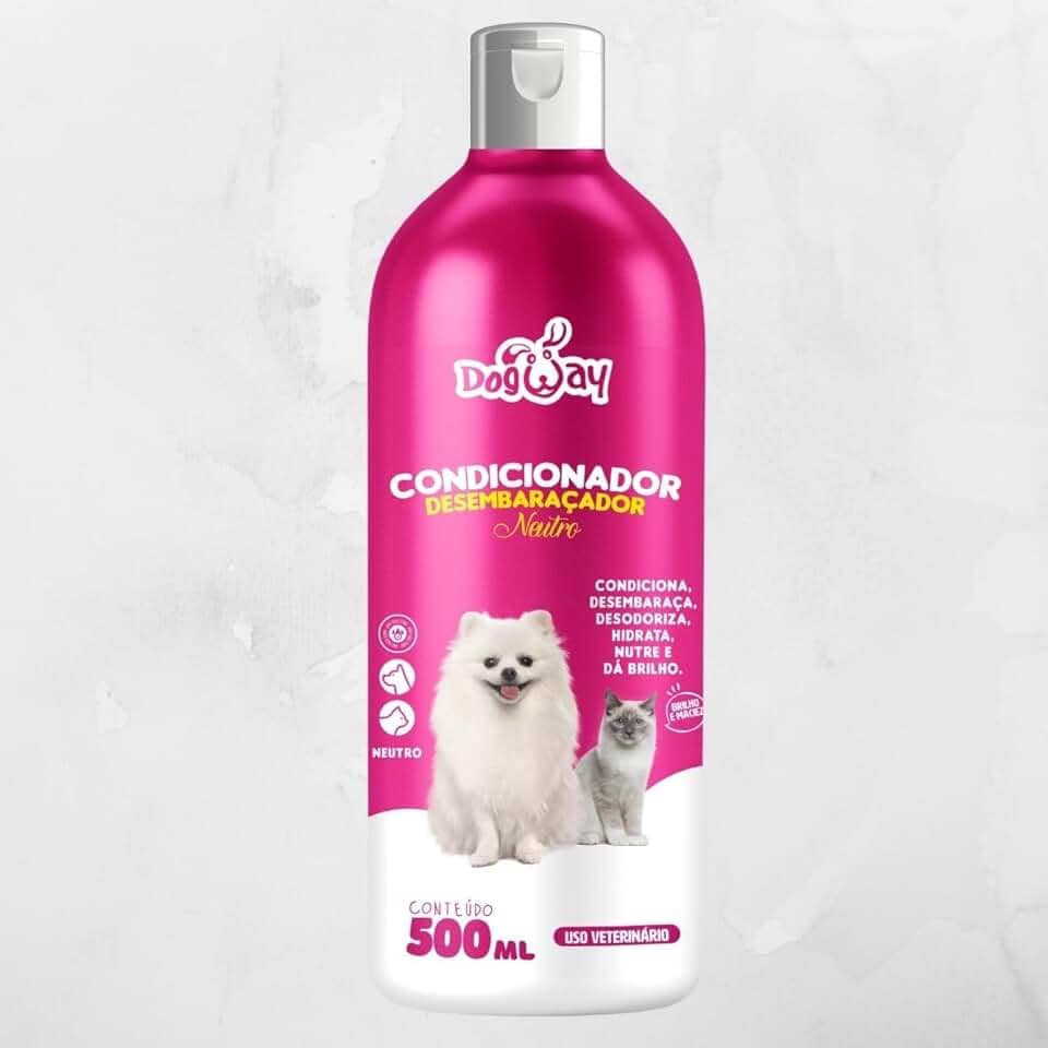 Dog Way Condicionador Desembaraçador Neutro para Cães e Gatos, 500ml, Hidratante e Nutritivo, Todos os Pelos, Uso Veterinário, Premium