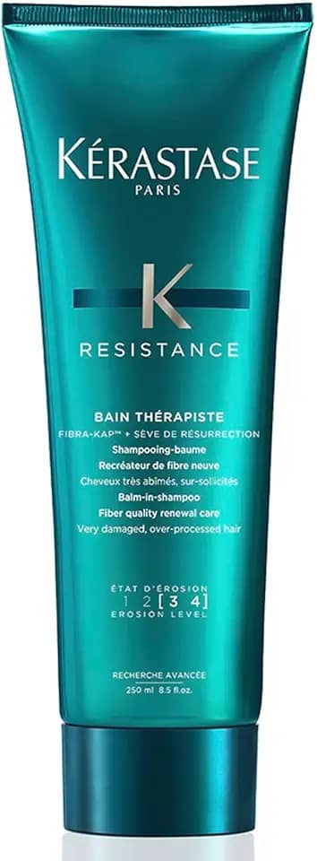 Kérastase Résistance Bain Thérapiste Shampoo Reparador para Cabelos Danificados e Quimicamente Tratados, Repara e Fortalece os Fios, Brilho e Maciez, 250ml